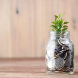Coins in a jar